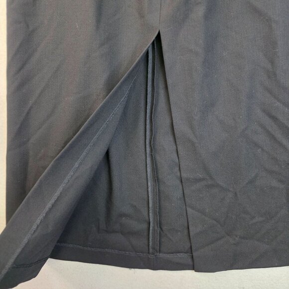 Wool Maxi Skirt Large Black Split Detail Classic Long Length by Gett New - Picture 3 of 9